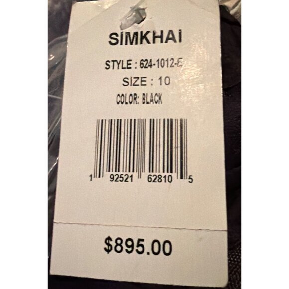 Jonathan Simkhai Costina Textured Crepe Fit and Flare Black Dress Architectural - Picture 12 of 16